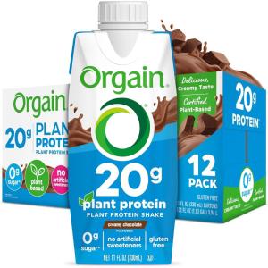 image:imageOrgain Organic Vegan Protein Shake Creamy Chocolate  20g Plant Based Protein Ready to Drink Fruits amp Vegetables Gluten Free Kosher No Soy or Dairy Ingredients 11 Fl Oz Pack of 12Plant Protein