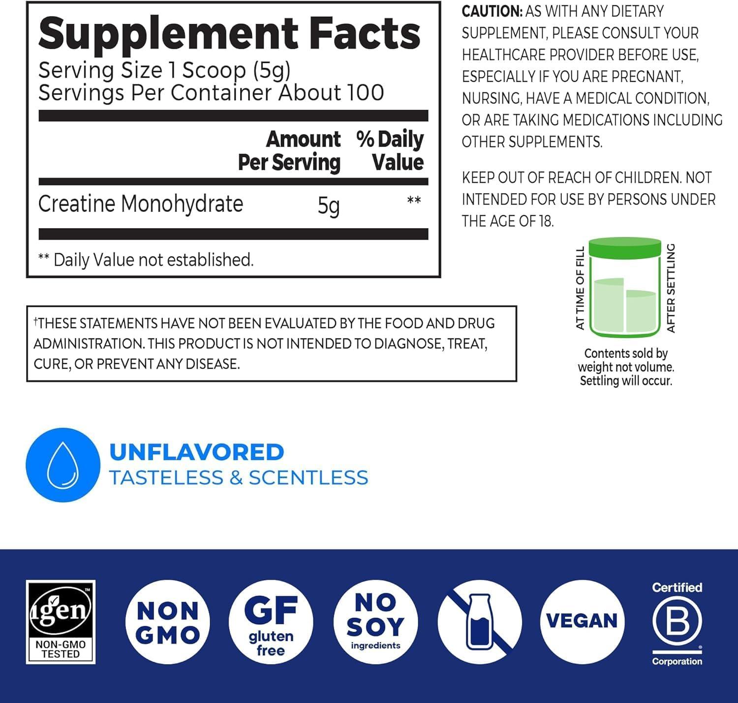 image:imageOrgain Creatine Monohydrate Powder 1764 Oz 100 Servings amp Organic Vegan Protein Powder Vanilla 201lb Bundle Muscle Growth amp Recovery Support