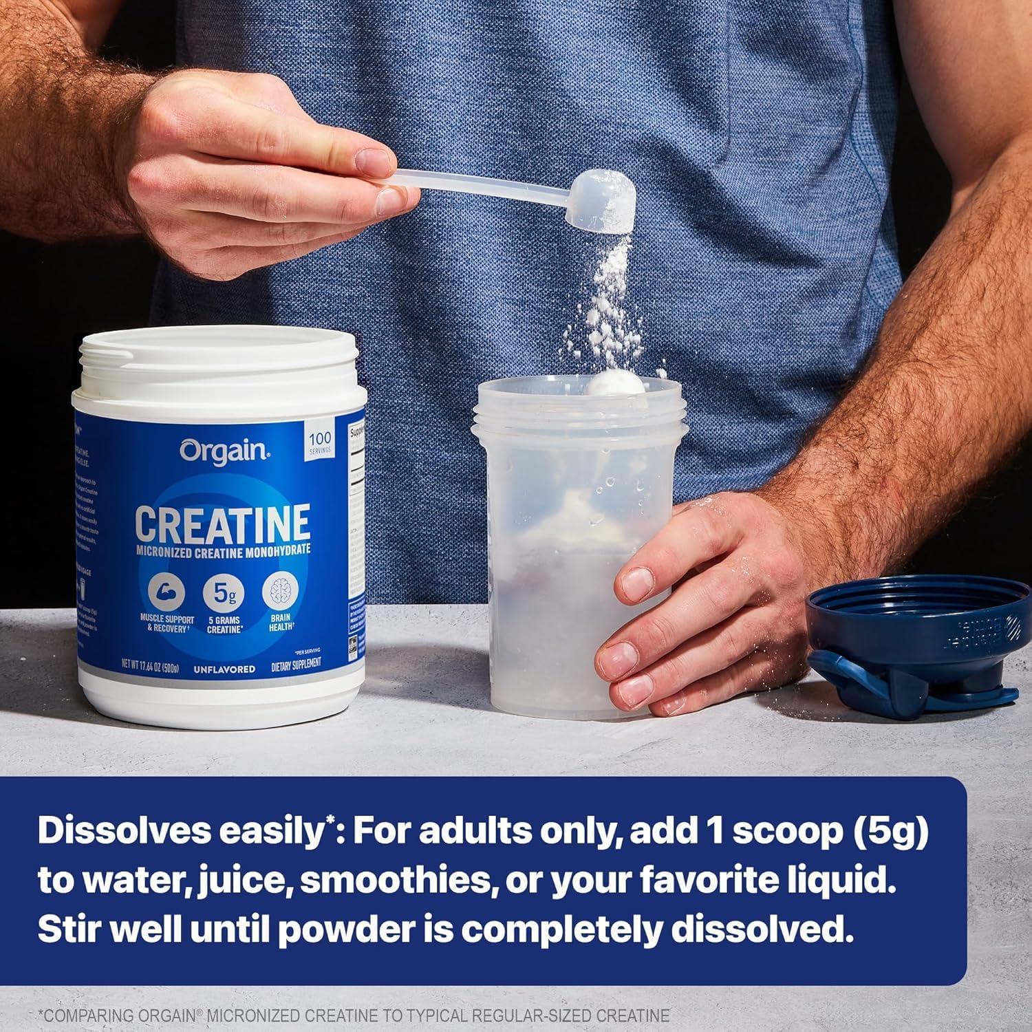 image:imageOrgain Creatine Monohydrate Powder 1764 Oz 100 Servings amp Organic Vegan Vanilla Bean Protein Powder 203 lb Bundle PlantBased Protein and Muscle Support