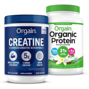 image:imageOrgain Creatine Monohydrate Powder 1764 Oz 100 Servings amp Organic Vegan Vanilla Bean Protein Powder 203 lb Bundle  PlantBased Protein and Muscle Support