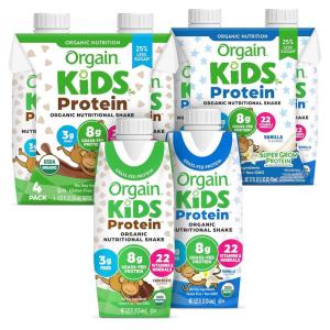 image:imageOrgain Organic Kids Protein Nutritional Shake Bundle  Chocolate amp Vanilla 8g Protein 22 Vitamins amp Minerals 825 Fl Oz Pack of 4 Each