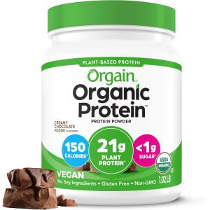 image:imageOrgain Organic Vegan Protein Powder Vanilla Bean  21g Plant Based Protein 4g Prebiotic Fiber No Lactose Ingredients No Added Sugar NonGMO For Shakes amp Smoothies 102 lb Packaging May VaryCreamy Chocolate Fudge